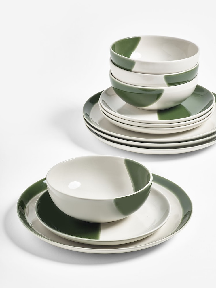 Jasper Conran London Green Abstract 12 Piece Set - Image 2 of 8