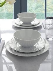 Jasper Conran London White Fluted 12 Piece Dinner Set - Image 2 of 4