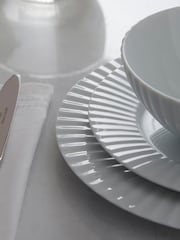 Jasper Conran London White Fluted 12 Piece Dinner Set - Image 3 of 4
