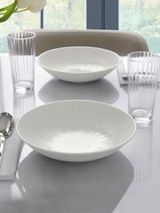Jasper Conran London 12 Piece White Fluted Dinner Set - Image 1 of 4