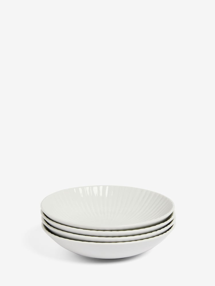 Jasper Conran London 12 Piece White Fluted Dinner Set - Image 4 of 4