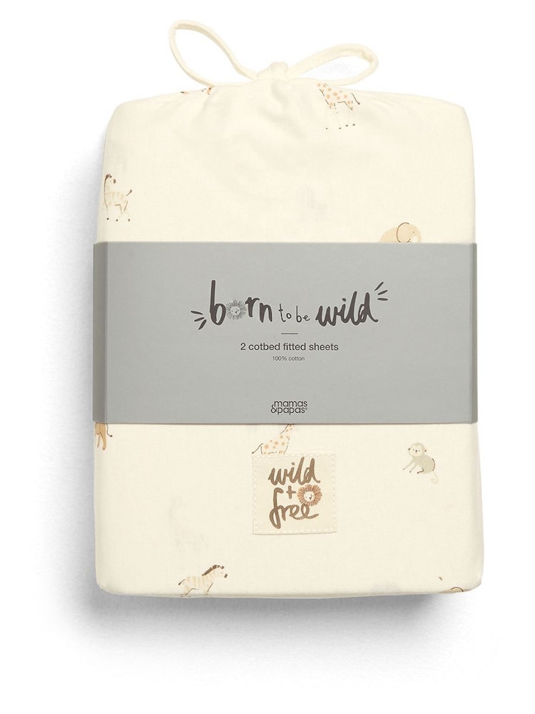 Mamas & Papas x Laura Ashley 2 Pack Safari 100% Cotton Gingham Fitted Cot Bed Sheets - Image 2 of 3