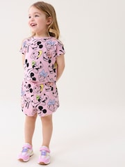 Pink Disney Mickey Mouse & Friends T-Shirt and Cycle Shorts Set (3mths-7yrs) - Image 1 of 7