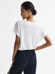 Reiss White Caia Scoop Neck Pima Cotton T-Shirt - Image 5 of 6