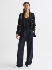 Reiss Black Arla Scoop Neck Second Skin Vest Top - Image 6 of 6