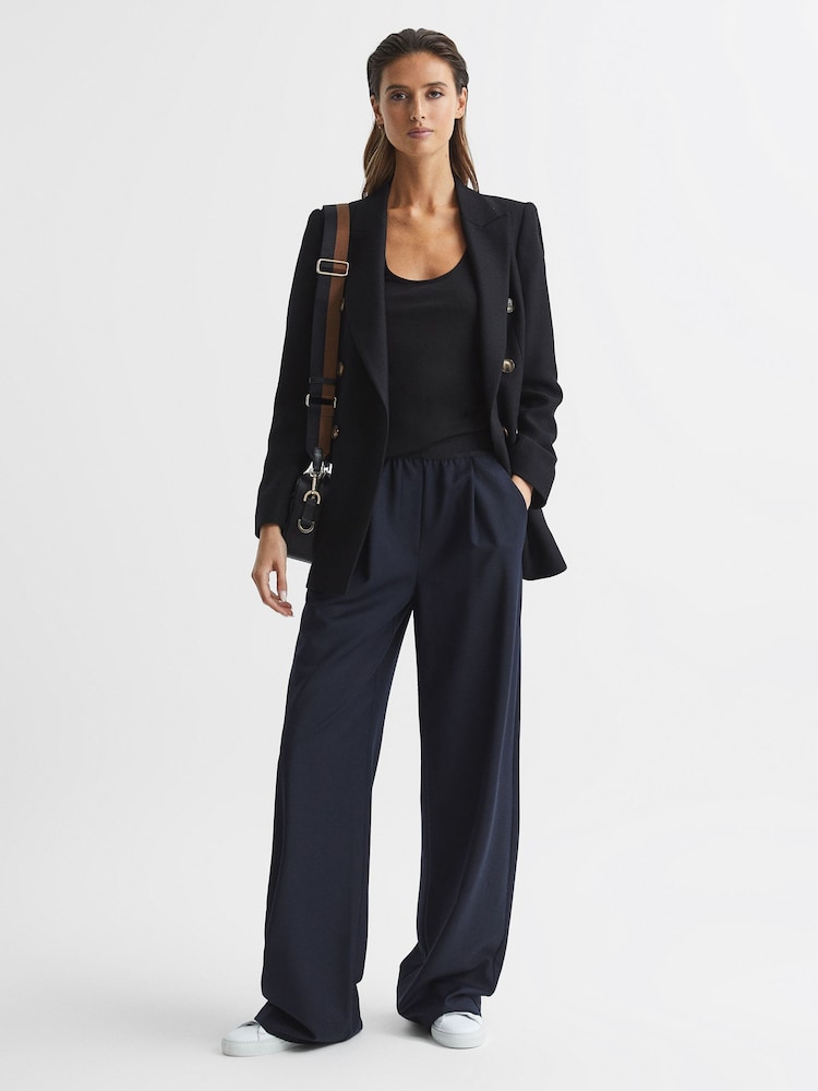 Reiss Black Arla Scoop Neck Second Skin Vest Top - Image 6 of 6