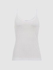 Reiss White Arla Scoop Neck Second Skin Vest Top - Image 2 of 6