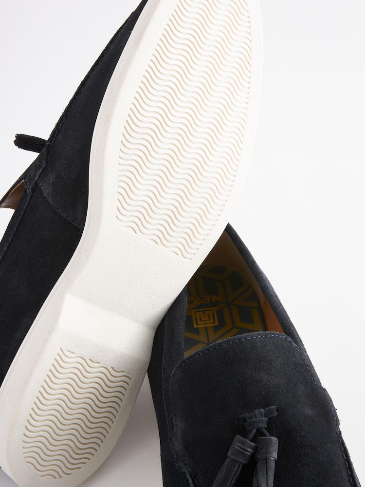 Marineblau/blau - Loafers aus Wildleder mit Quasten - Bild 6 von 6