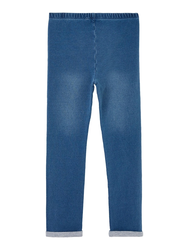 Joules Blue Minnie Jersey Denim Leggings - Image 2 of 3