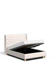 Laura Ashley Annaly Velvet Oyster Chatsworth Ottoman Storage Bed With Upholstered - Image 6 of 7