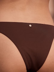 Chocolate Brown Signature Brazilian High Leg Bikini Bottoms - Image 5 of 6