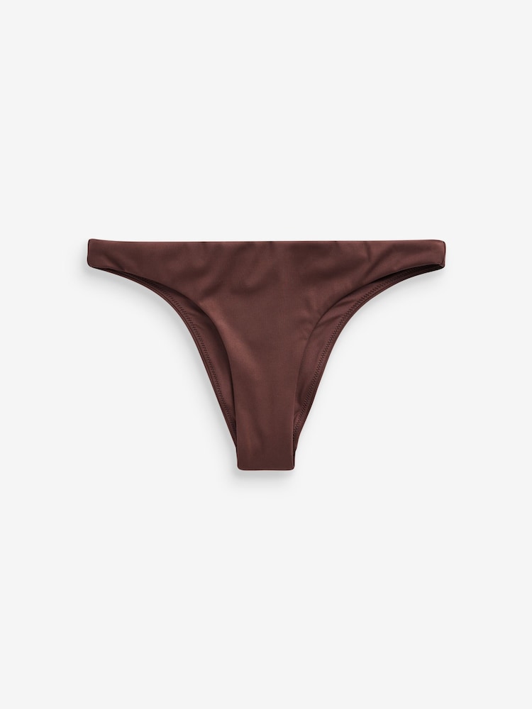 Chocolate Brown Signature Brazilian High Leg Bikini Bottoms - Image 6 of 6