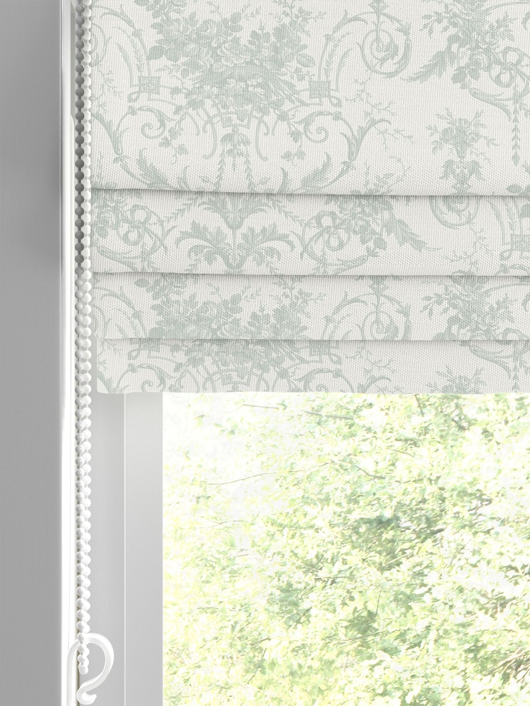 Laura Ashley Duck Egg 100% Cotton Tuileries Made To Measure Roman Blinds - Image 2 of 6