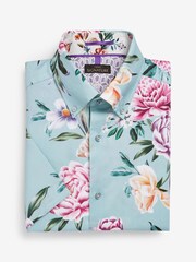 Sage Green Floral Signature Printed Trimmed Shirt - Image 1 of 1