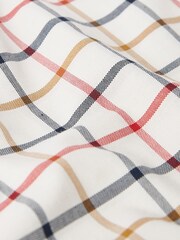 Cream/Neutral Check Regular Fit Short Sleeve Easy Iron Button Down Oxford Shirt - Image 4 of 9