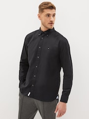 Tommy Hilfiger Black Regular Fit Core Flex Poplin Shirt - Image 1 of 8