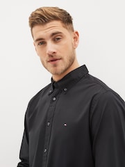 Tommy Hilfiger Black Regular Fit Core Flex Poplin Shirt - Image 3 of 8