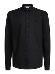 Tommy Hilfiger Black Regular Fit Core Flex Poplin Shirt - Image 4 of 8