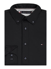 Tommy Hilfiger Black Regular Fit Core Flex Poplin Shirt - Image 6 of 8