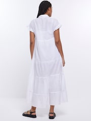 River Island White Lace Maxi Shirt Dress - Image 2 of 5