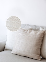 Chapter B Cream Wave Jacquard Cushion - Image 1 of 6