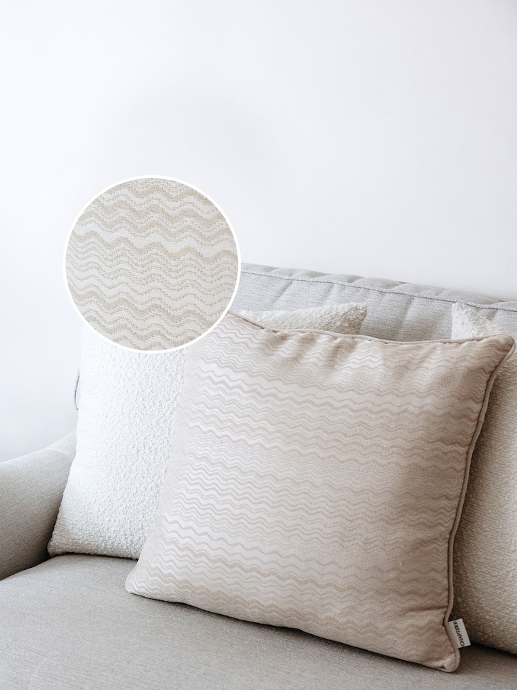 Chapter B Cream Wave Jacquard Cushion - Image 1 of 6