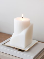 Chapter B Cream Sculpted Large Pillar Candle - Image 1 of 3