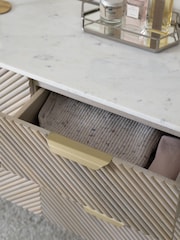 Light Grey Valencia Marble and Mango Wood 6 Drawer Chest of Drawers - Image 3 of 10