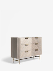 Light Grey Valencia Marble and Mango Wood 6 Drawer Chest of Drawers - Image 6 of 10
