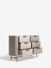 Light Grey Valencia Marble and Mango Wood 6 Drawer Chest of Drawers - Image 7 of 10