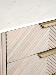 Light Grey Valencia Marble and Mango Wood 6 Drawer Chest of Drawers - Image 9 of 10
