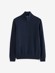 Pure Cashmere Half Zip Neck Jumper - Image 7 of 7