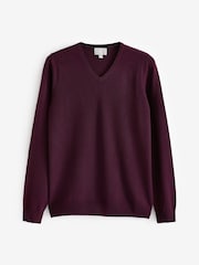 Lila - Pure Collection 100% Kaschmir V-Ausschnitt Pullover - Bild 4 von 4