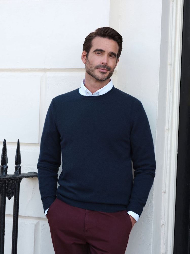 Pure Collection Herren-Pullover aus Kaschmir mit Rundhalsausschnitt - Bild 1 von 3