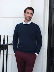 Pure Collection Herren-Pullover aus Kaschmir mit Rundhalsausschnitt - Bild 2 von 3