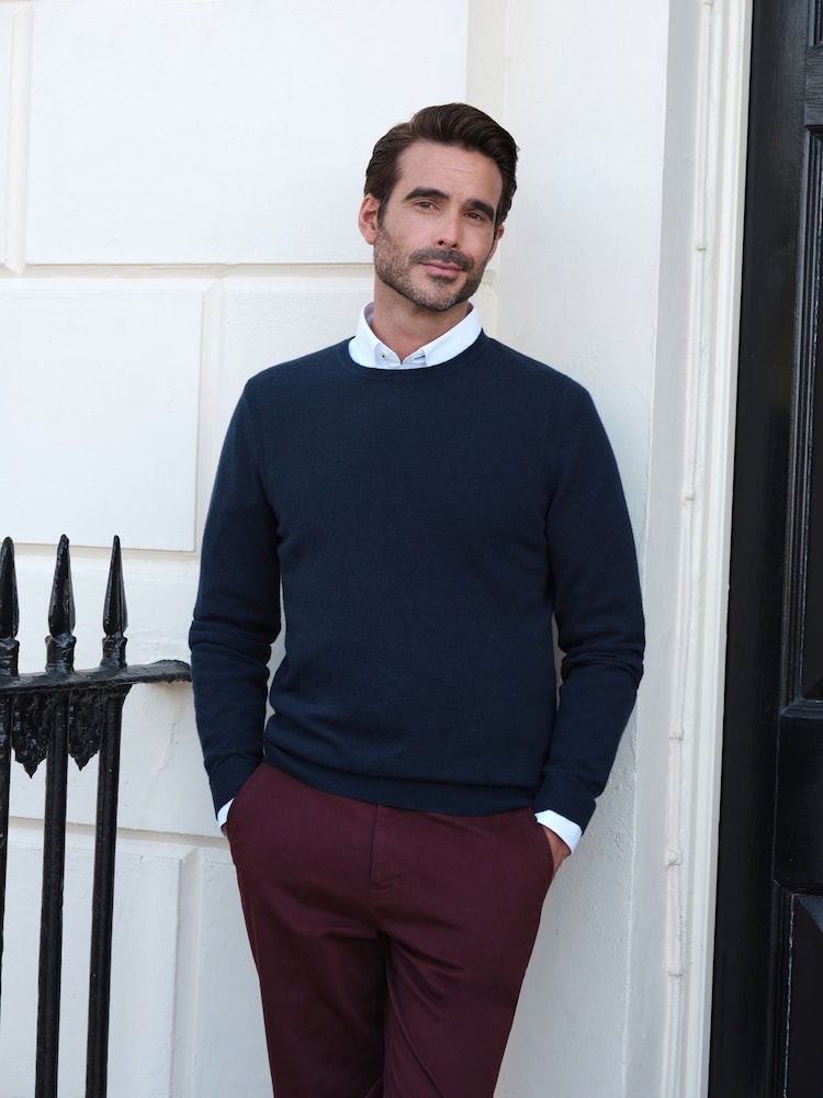 Pure Collection Herren-Pullover aus Kaschmir mit Rundhalsausschnitt - Bild 2 von 3