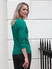 Grün - Pure Collection Kaschmirpullover mit Rundhalsausschnitt - Bild 2 von 3