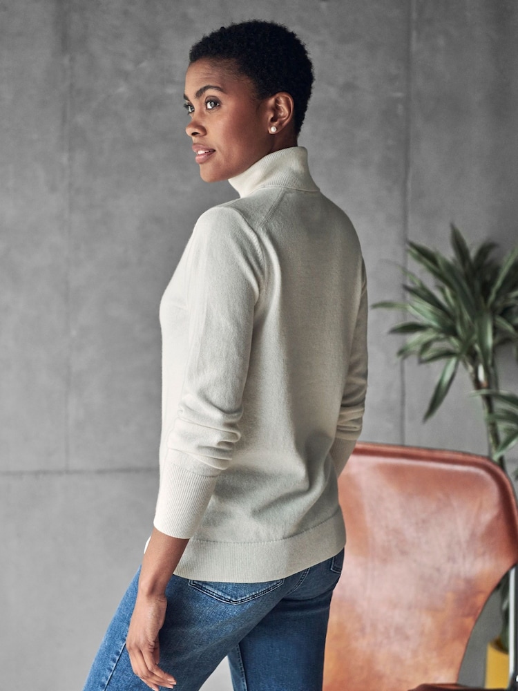 Pure Collection Cashmere Polo Neck Sweater - Image 2 of 4