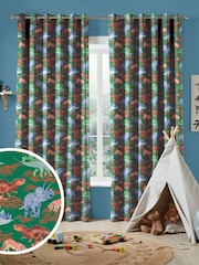 Cath Kidston Green Kids Dinosaur Made To Measure Curtains - Image 1 of 1