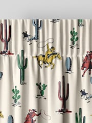 Cath Kidston Cream Kids Cowboy Made To Measure 100% Cotton Curtains - Image 4 of 9