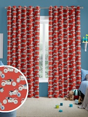 Cath Kidston Red Kids Motorbikes Made To Measure 100% Cotton Curtains - Image 1 of 9