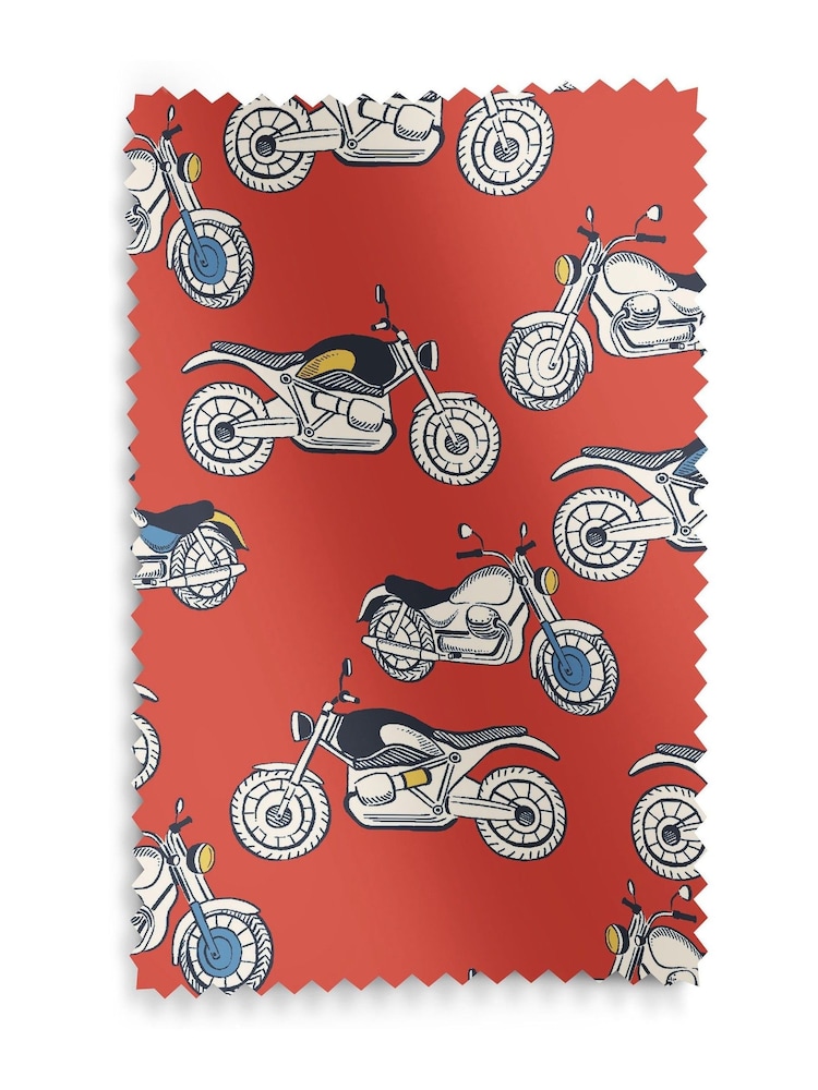 Cath Kidston Red Kids Motorbikes Made To Measure 100% Cotton Curtains - Image 9 of 9