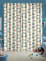 Cath Kidston Cream Kids Fast Cars Made To Measure 100% Cotton Curtains - Image 2 of 9
