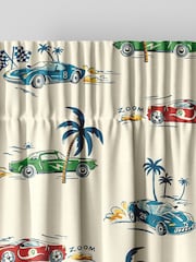 Cath Kidston Cream Kids Fast Cars Made To Measure 100% Cotton Curtains - Image 6 of 9