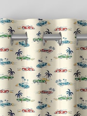 Cath Kidston Cream Kids Fast Cars Made To Measure 100% Cotton Curtains - Image 7 of 9