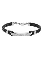 Emporio Armani Jewellery Gents Silver Tone Crafted Decoration Bracelet - Image 1 of 1
