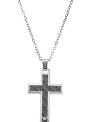 Emporio Armani Jewellery Gents Silver Tone Cross Necklace - Image 2 of 3