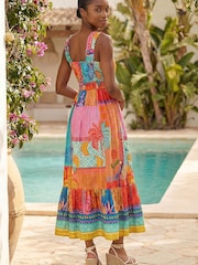 Roman Pink Petite Patchwork Tiered Maxi Dress - Image 3 of 4