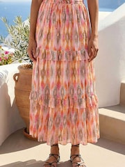 Roman Pink Diamond Contrast Foil Print Skirt - Image 3 of 4