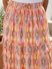 Roman Pink Diamond Contrast Foil Print Skirt - Image 4 of 4